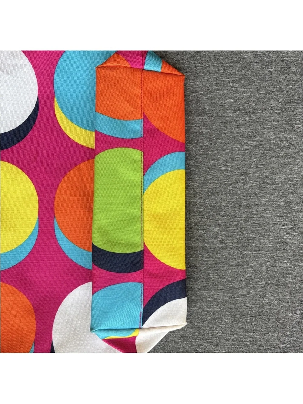 Lisa Perry Estee Lauder Canvas Tote Bag-Colorful Mod Polka Dot Pop Art Coastal